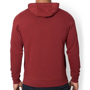 Męska bluza z kapturem melanżowa (bez nadruku, gładka) - czerwona