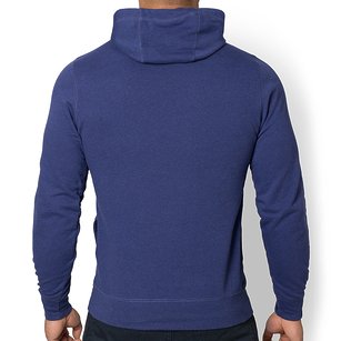 Męska bluza z kapturem melanżowa (bez nadruku, gładka) - niebieska