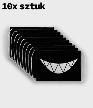 Maska na twarz fullprint 10-pack - Creepy smile