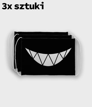 Maska na twarz fullprint 3-pack - Creepy Smile