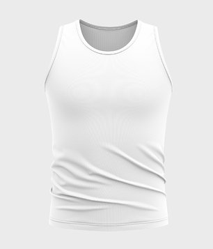 Męska koszulka bez rękawów (bez nadruku, gładka) - biała