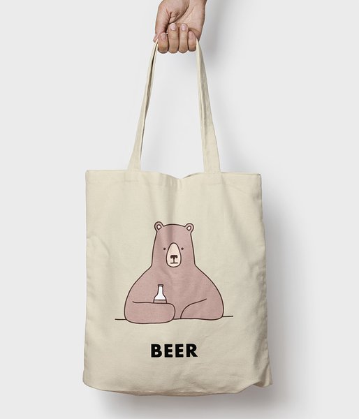 Bear with Beer - torba bawełniana
