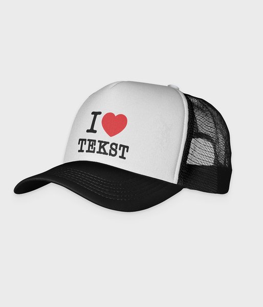 I love + własny tekst na czapce - czapka