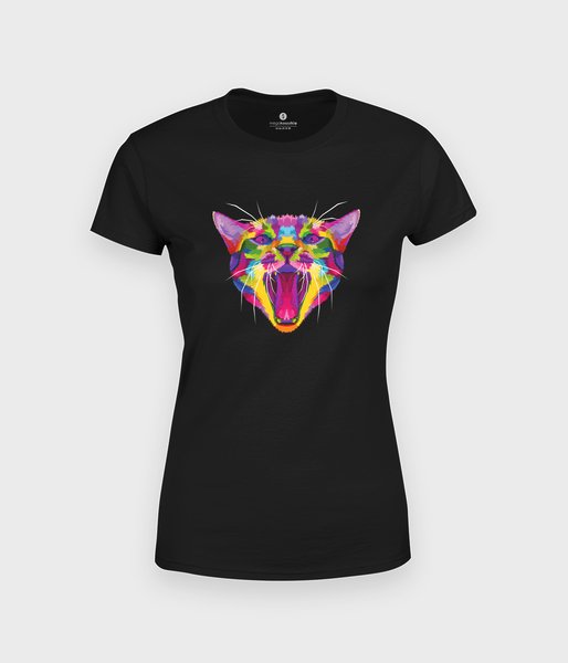 Kolorowy kot - koszulka damska