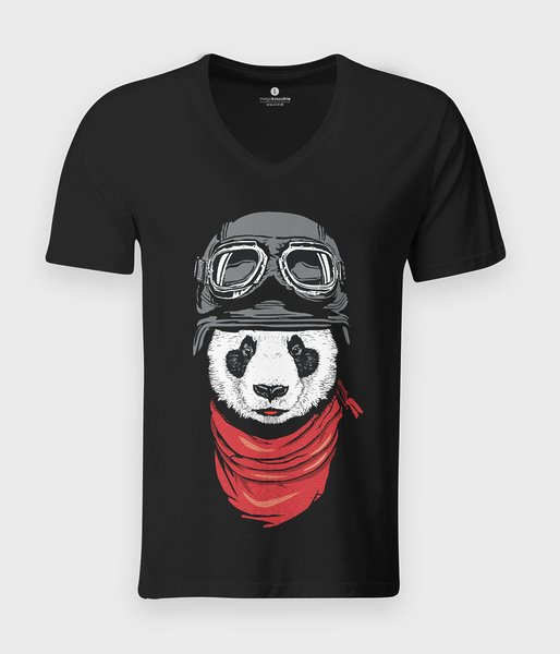 Panda pilot - koszulka męska v-neck