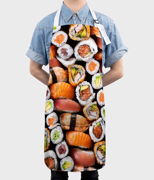 Sushi z bliska - fartuch fullprint