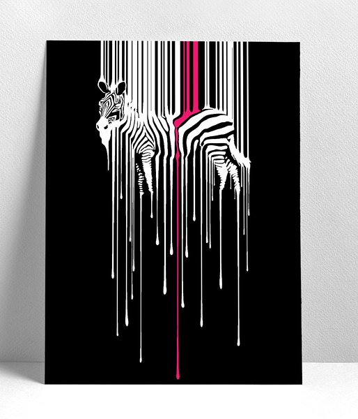 Topniejąca zebra - plakat pionowy a3