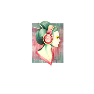 Koszulka Girl with Headphones