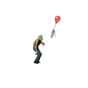 Zombie with baloon