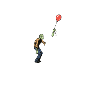 Zombie with baloon