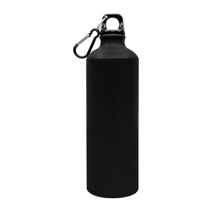 Butelka sportowa z karabińczykiem (gładka, bez nadruku) - czarna