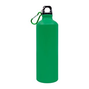 Butelka sportowa z karabińczykiem (gładka, bez nadruku) - zielona