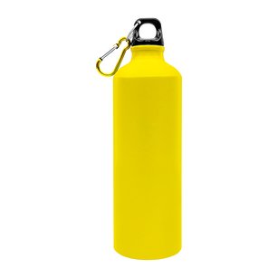 Butelka sportowa z karabińczykiem (gładka, bez nadruku) - żółta
