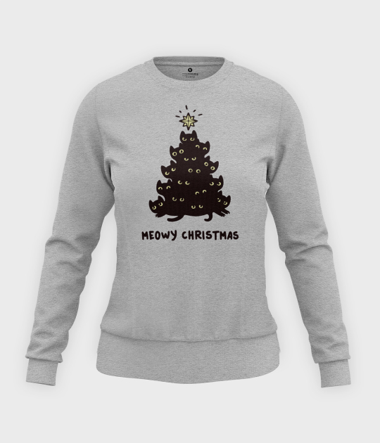 Bluza damska taliowana Meowy christmas