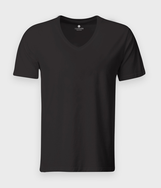Męska koszulka v-neck (bez nadruku, gładka) - ciemno szara