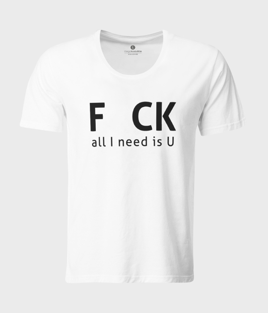 Koszulka męska z luźnym dekoltem All I need is u