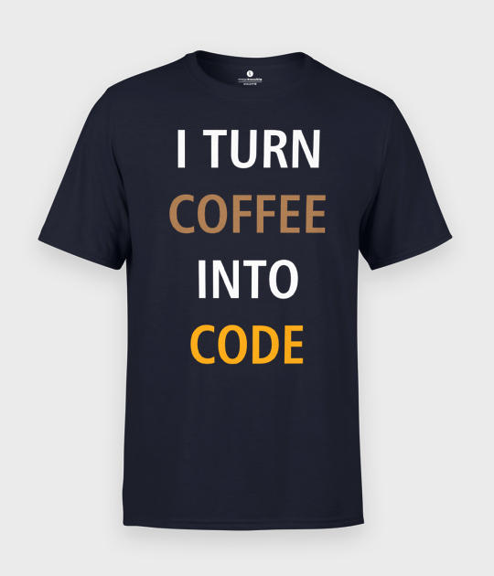 Koszulka męska Coffee into code