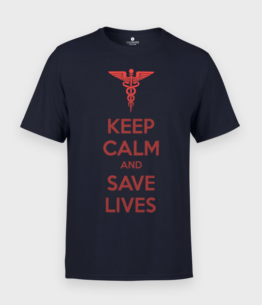 Koszulka męska Keep calm save lives