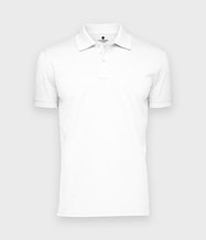 Męska koszulka polo (bez nadruku, gładka) - biała 