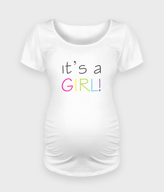 Koszulka damska ciążowa - Oversize It's a girl - Ciąża