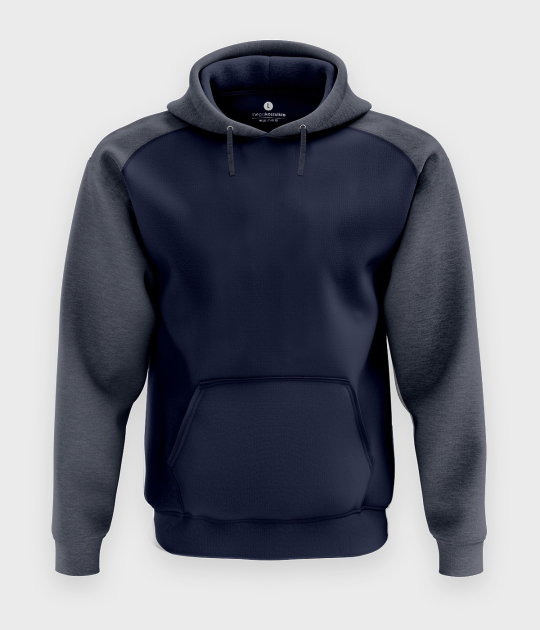 Męska bluza dwukolorowa premium (bez nadruku, gładka) - niebieska