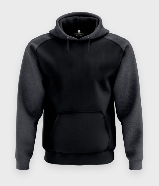 Męska bluza dwukolorowa premium (bez nadruku, gładka) - czarna