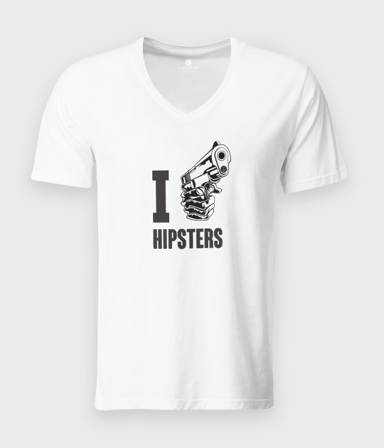 Koszulka męska v-neck I hate hipsters
