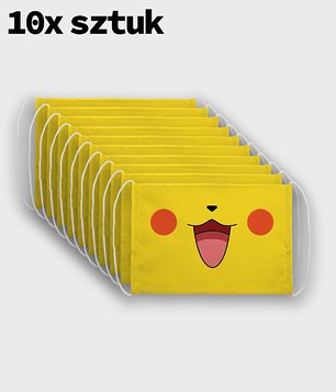 Maska na twarz fullprint 10-pack - Pikachu
