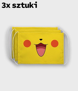 Maska na twarz fullprint 3-pack - Pikachu