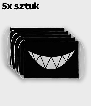 Maska na twarz fullprint 5-pack - Creepy smile