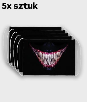 Maska na twarz fullprint 5-pack - Uśmiech Venoma