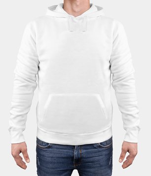 Bluza męska premium z kapturem - biała (gładka, bez nadruku) Bluza męska premium z kapturem - biała (gładka, bez nadruku)