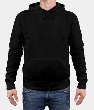 Bluza męska premium z kapturem - czarna (gładka, bez nadruku) Bluza męska premium z kapturem - czarna (gładka, bez nadruku)
