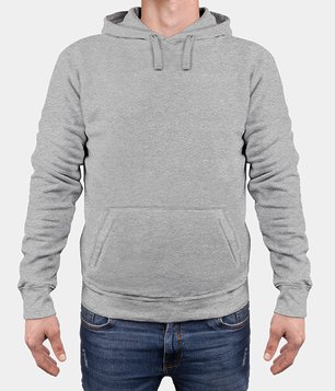 Bluza męska premium z kapturem - szara (gładka, bez nadruku) Bluza męska premium z kapturem - szara (gładka, bez nadruku)