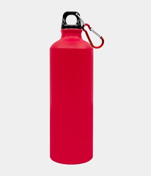 Butelka sportowa z karabińczykiem (gładka, bez nadruku) - czerwona