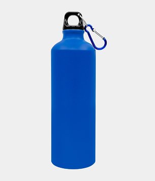 Butelka sportowa z karabińczykiem (gładka, bez nadruku) - niebieska
