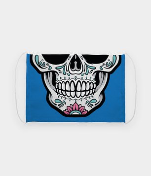 Maska na twarz fullprint Calavera niebieska