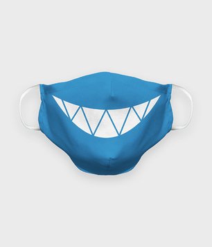 Maska na twarz premium Creepy smile niebieska