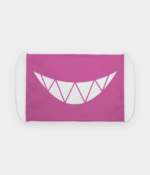 Maska na twarz fullprint Creepy smile różowa