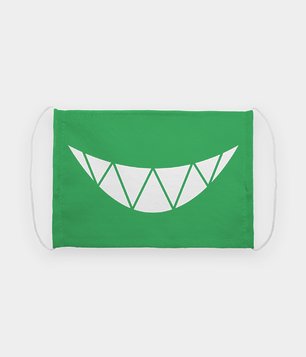 Maska na twarz fullprint Creepy smile zielona