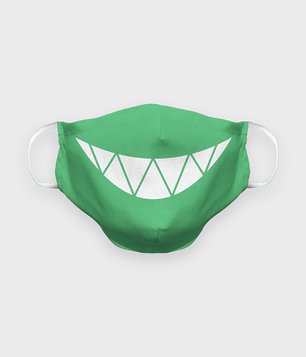 Maska na twarz premium Creepy smile zielona