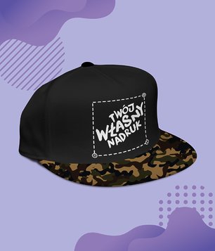 Czapka camo snapback z własnym nadrukiem