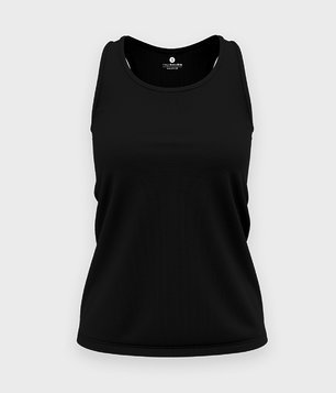 Damska koszulka bez rękawów (bez nadruku, gładka) - czarna