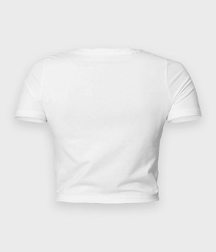 Damska koszulka cropped (bez nadruku, gładka) - biała