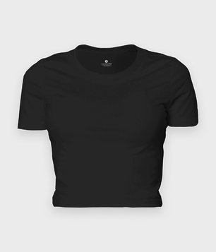 Damska koszulka cropped (bez nadruku, gładka) - czarna