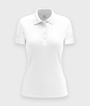 Damska koszulka polo (bez nadruku, gładka) - biała