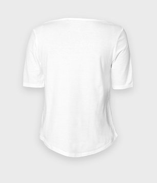 Damska koszulka trzy czwarte (bez nadruku, gładka) - biała