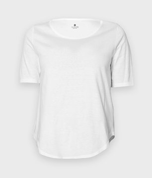 Damska koszulka trzy czwarte (bez nadruku, gładka) - biała