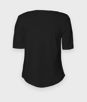 Damska koszulka trzy czwarte (bez nadruku, gładka) - czarna