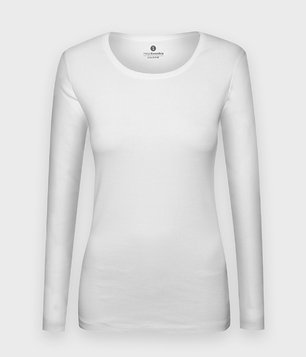 Damska koszulka z długim rękawem (bez nadruku, gładka) - biała